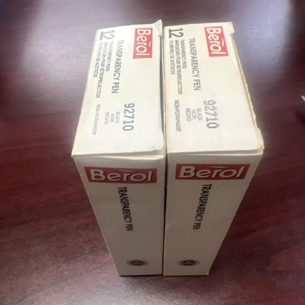 Lot Of 2 VTG Berol Transparency Pens Black‎ Non-permanent 1992 New Old Stock